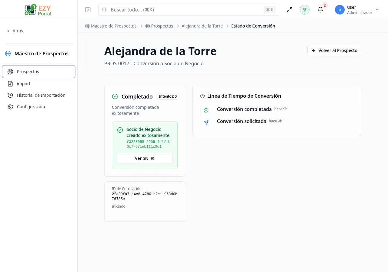 Pagina Estado de Conversion