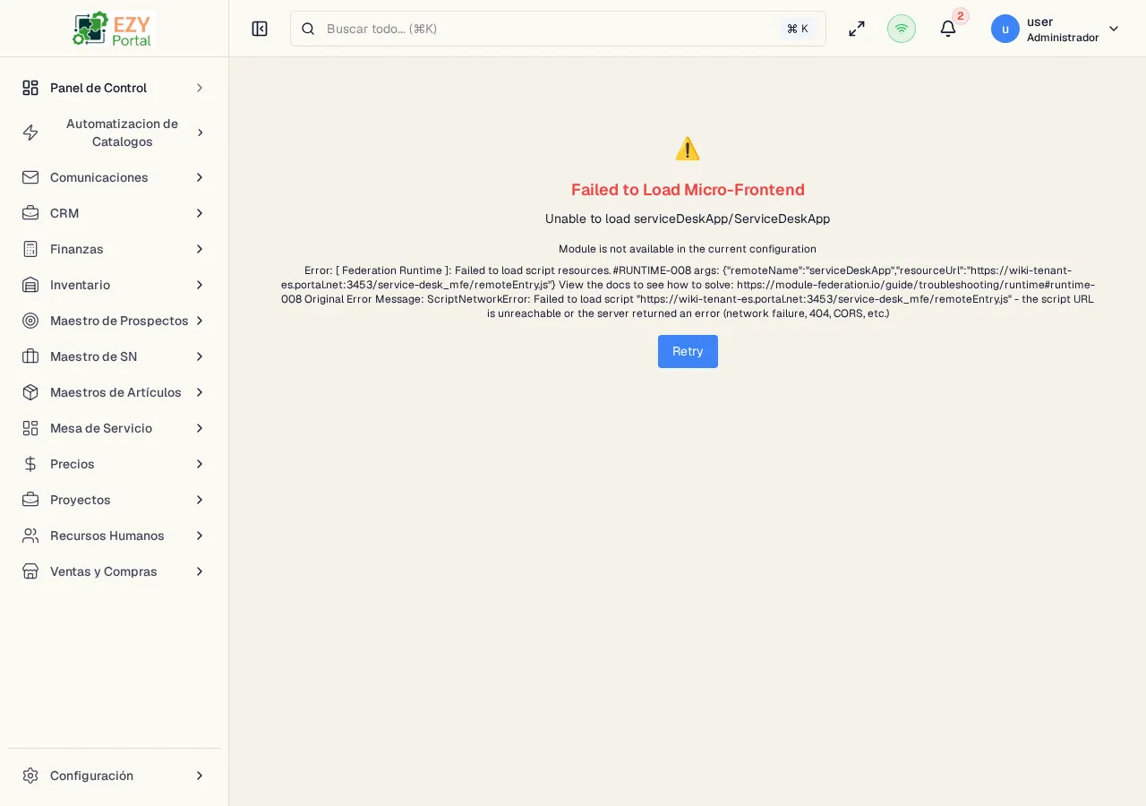 Panel SLA para un usuario interno con tarjetas KPI y el gráfico de tendencia