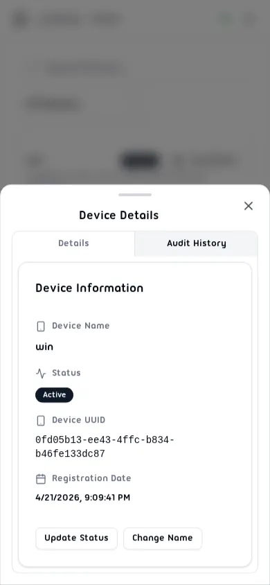 Device details dialog — Details tab