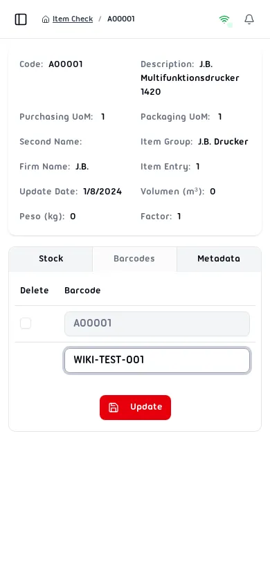 Adding a new barcode