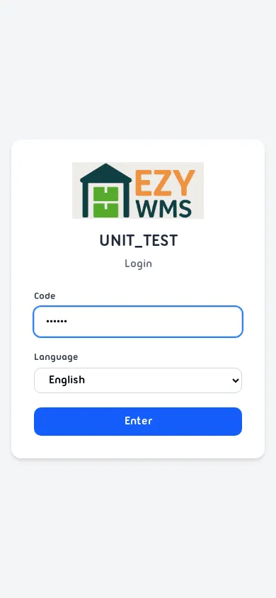 Login form with code entered