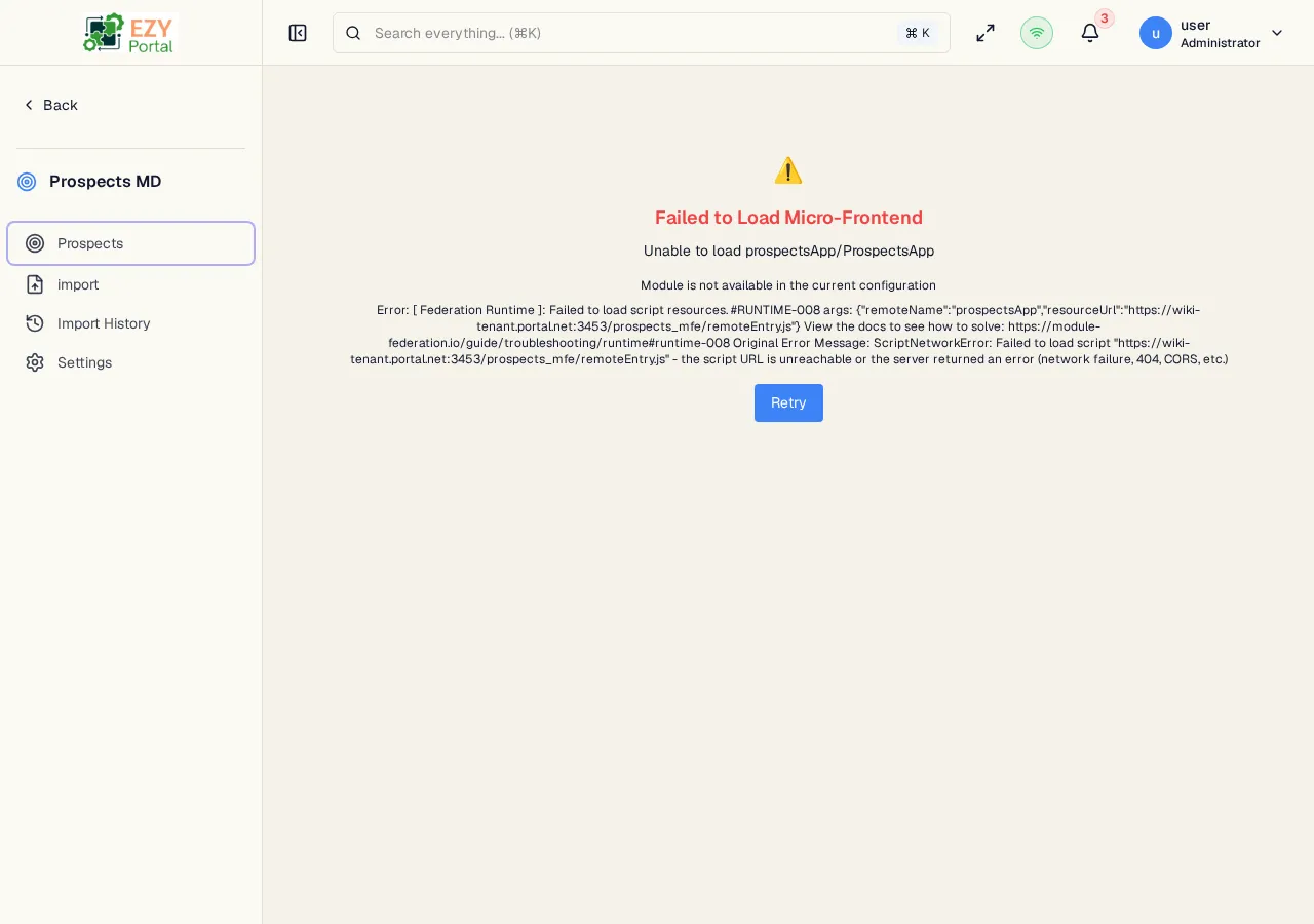 Create Prospect page