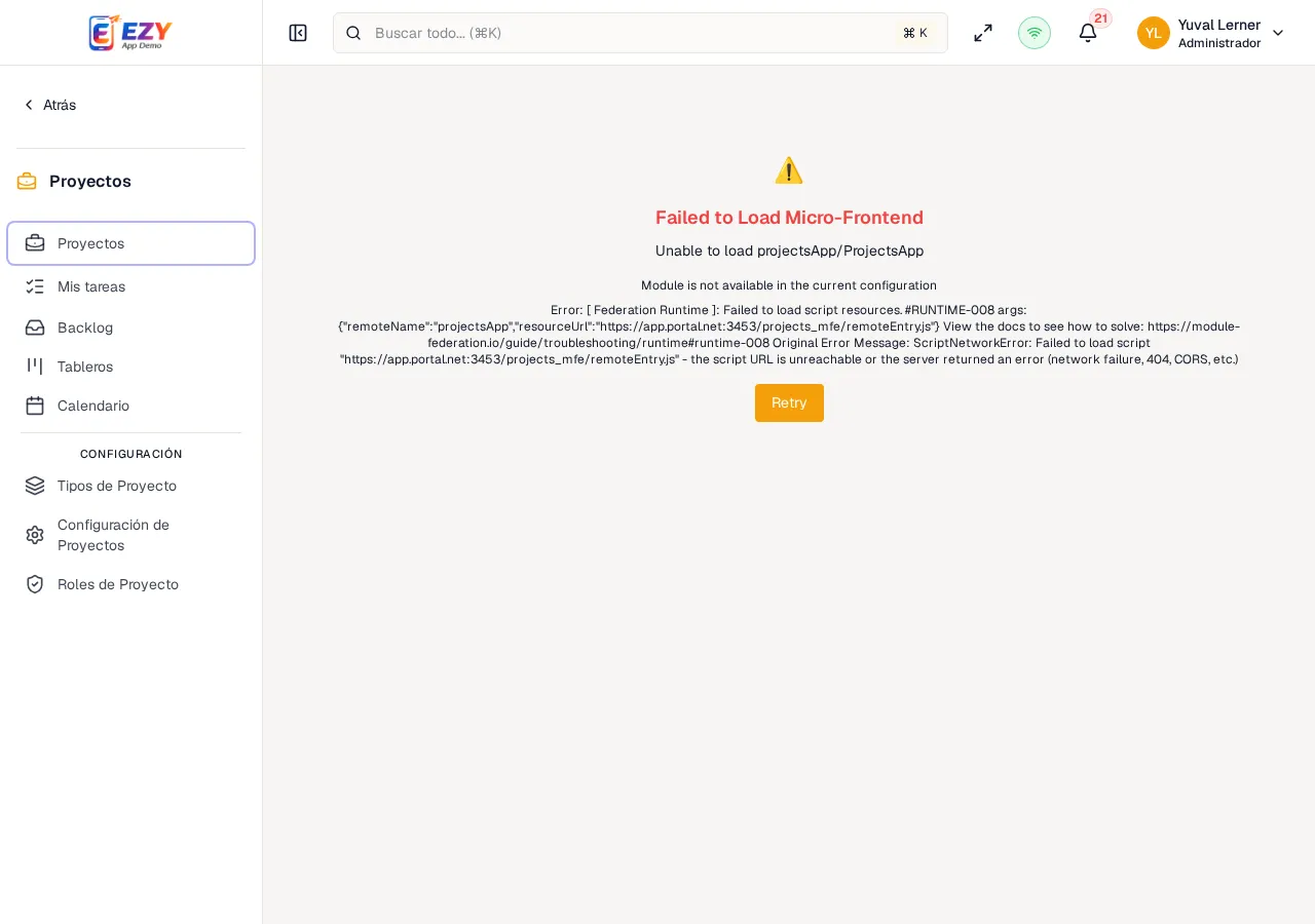 Diálogo Nueva Tarea con datos de ejemplo: título, proyecto, tipo de ítem, estado Backlog, prioridad Media y campos de fechas