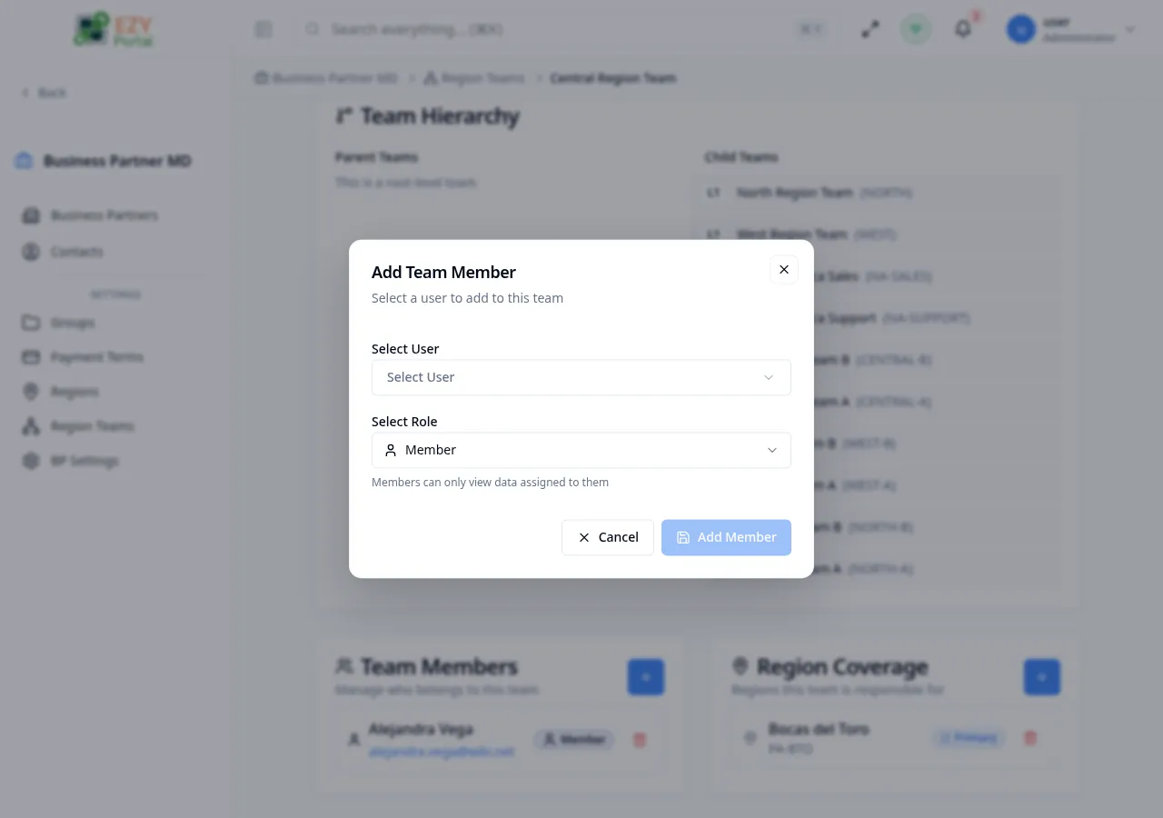 Add member dialog