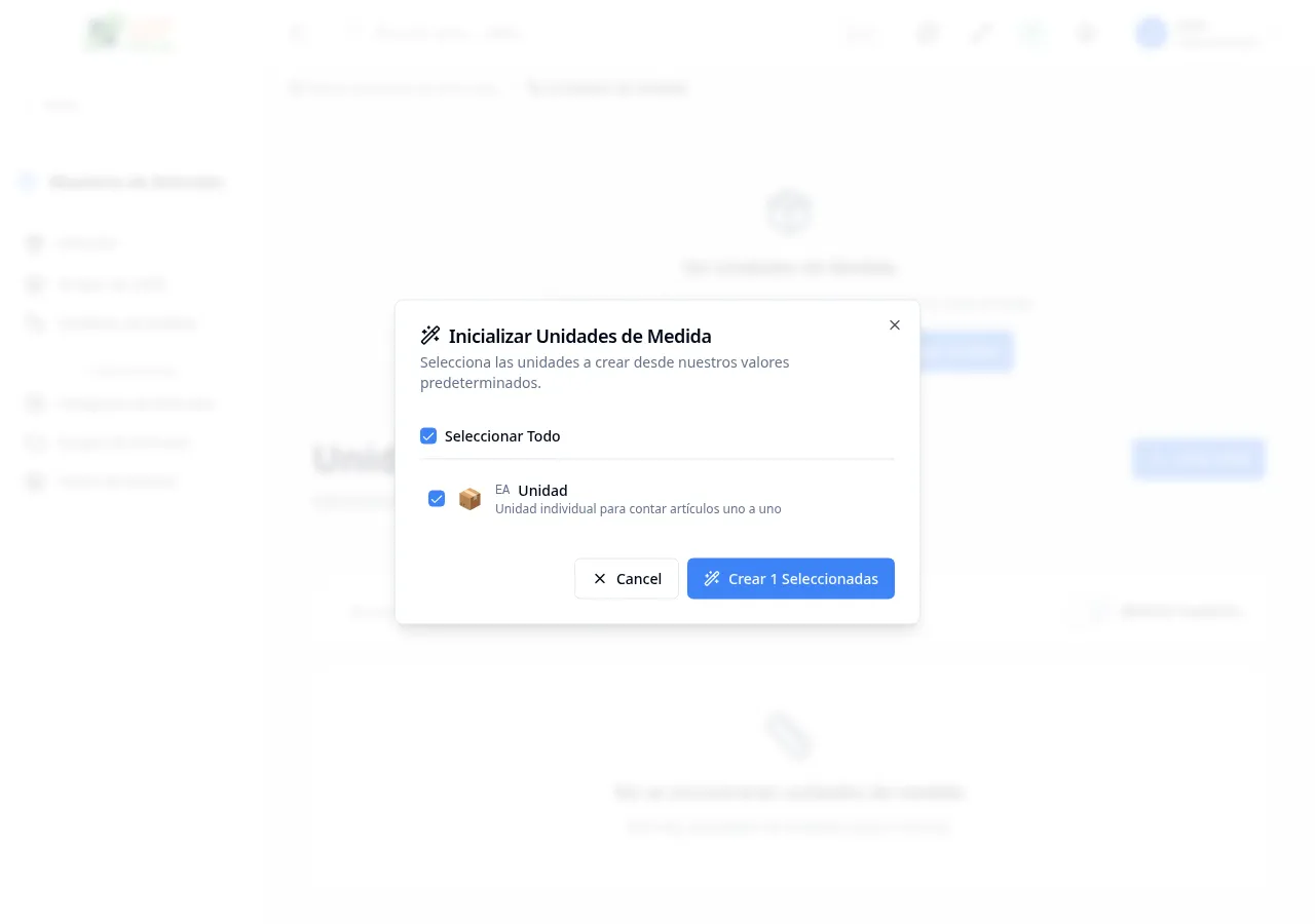 Diálogo de inicialización de UDM